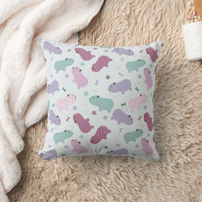 capybara pattern throw pillow (Blanket)