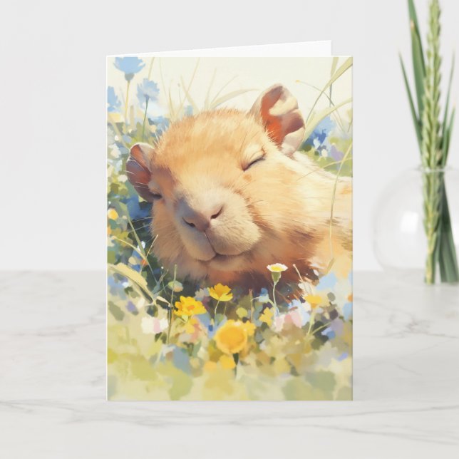 Capybara Peaceful Nap Card (Front)