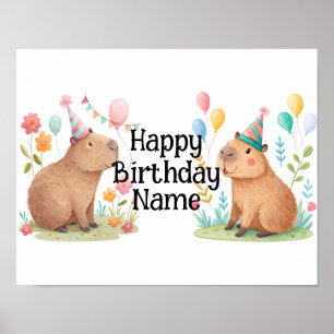 Capybara Personalized birthday Poster
