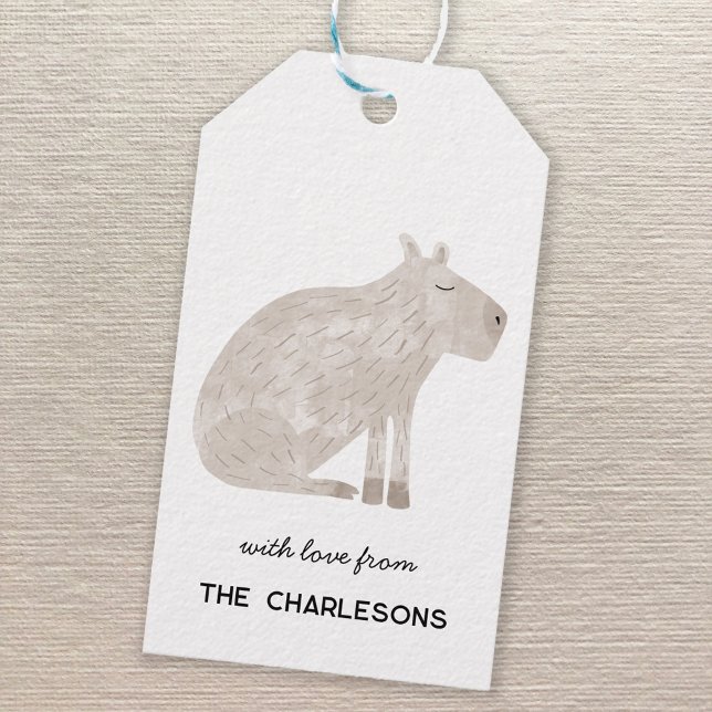 Capybara Personalized Gift Tags (Fun capybara personalized gift tags)