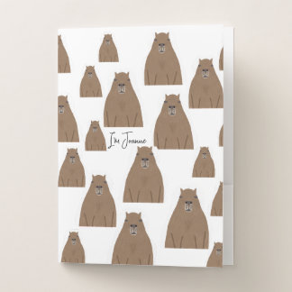 Capybara personalized pocket folder