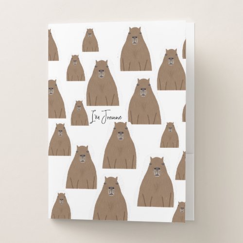 Capybara personalized  pocket folder