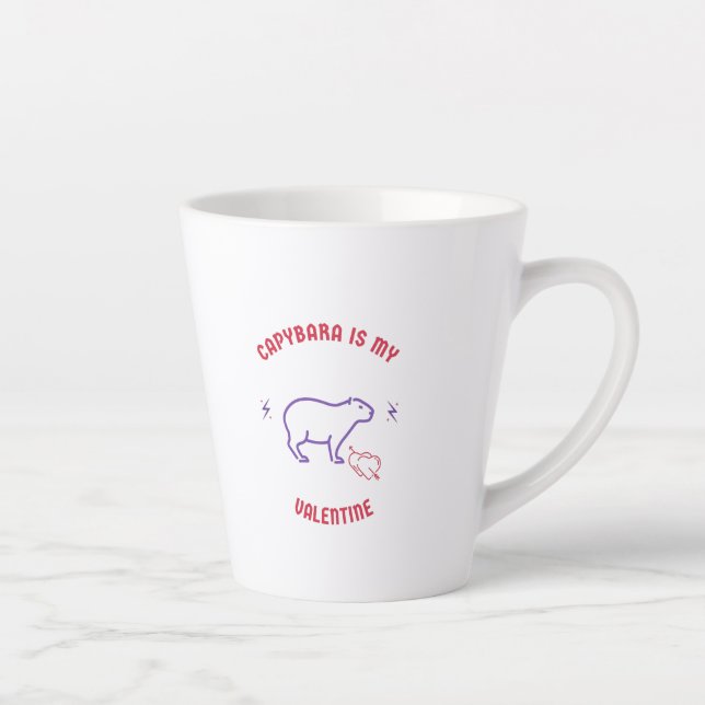 Capybara pet cute couple husband wife boyfriend f latte mug (Right)