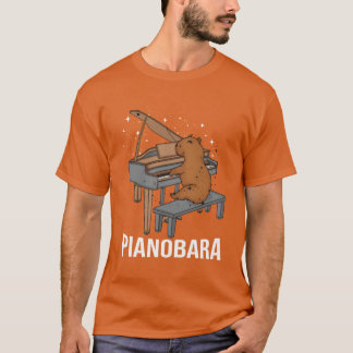 Capybara Piano Player Kids Music Lover Pianist T-Shirt