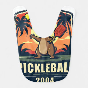 Capybara Pickleball Club Tee Retro Logo Vintage Sp Baby Bib