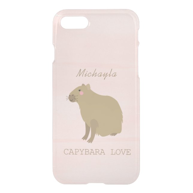 Capybara Pink Watercolor Kawaii Girly    Case-Mate Uncommon iPhone Case (Back)