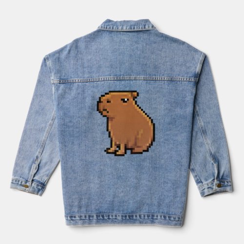 Capybara Pixel Art  Denim Jacket