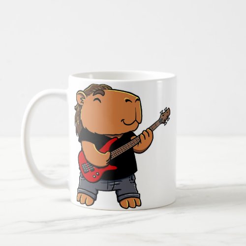Capybara playing a Bass Guitar  Coffee Mug