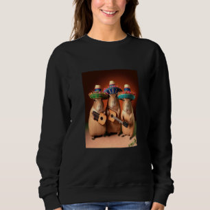 Capybara Playing Musical Instruments Cute Capybara Sweatshirt