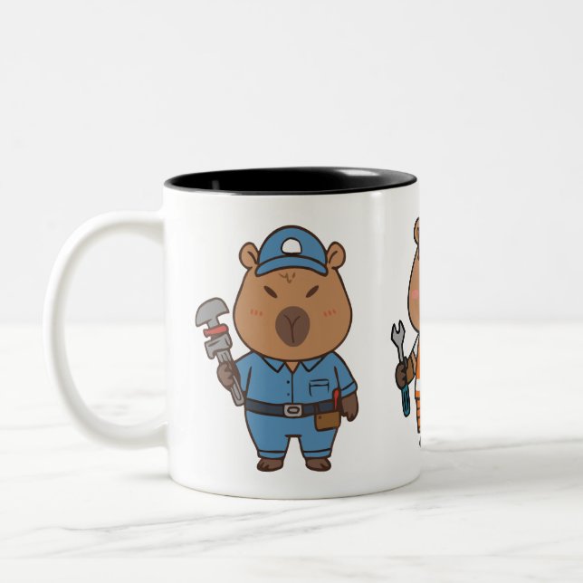 Capybara Plumber Mug | Funny Plumbing Coffee Cup (Left)