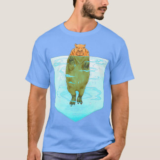Capybara Pocket Funny In A Pool Pocket T-Shirt