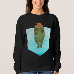 Capybara Pocket  In A Pool Pocket Sweatshirt