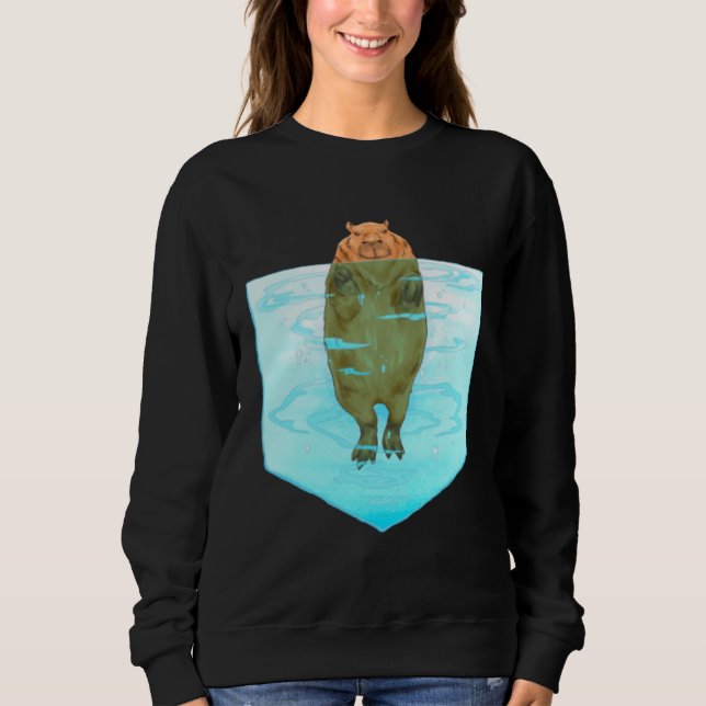 Capybara Pocket  In A Pool Pocket Sweatshirt (Front)