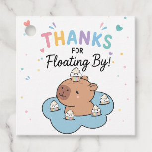 Capybara Pool Party Thank You Favor Tags