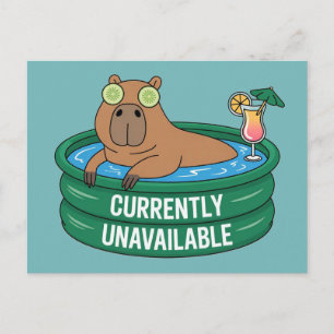 Capybara Pool Relaxation Typography Graphic Postcard