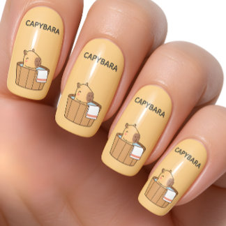 Capybara Press-On Nails – Cute Animal-Themed Minx Nail Art