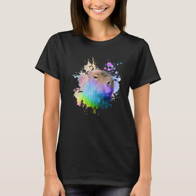 Capybara Rainbow Drip T-Shirt (Front)