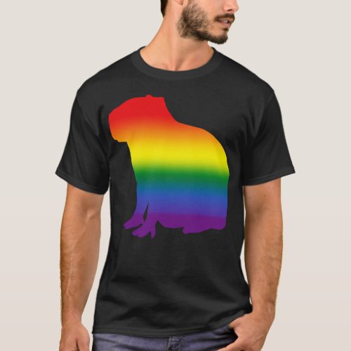 Capybara Rainbow Gradient Pride T_Shirt