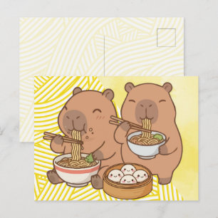 Capybara Ramen Funny   Postcard