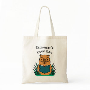 Capybara Reading Book Tote Bag