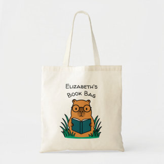 Capybara Reading Book Tote Bag