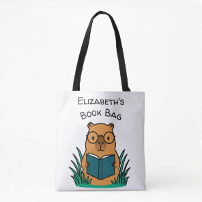 Capybara Reading Book Tote Bag