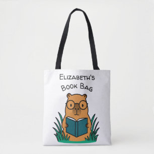 Capybara Reading Book Tote Bag
