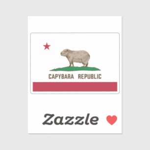 Capybara Republic Flag Sticker