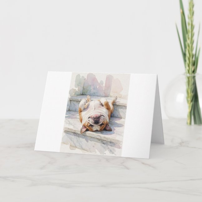 Capybara Resting On The Giant Fallen Log Greeting  Card