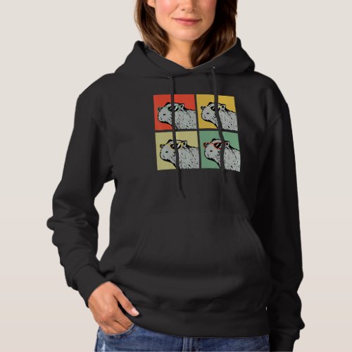 Capybara Retro Animal Lover Vintage Retro Capybara Hoodie