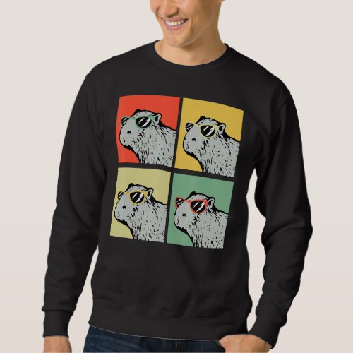 Capybara Retro Animal Lover Vintage Retro Capybara Sweatshirt