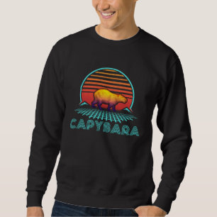 Capybara Retro  Animal  Rodent Capibara Sweatshirt
