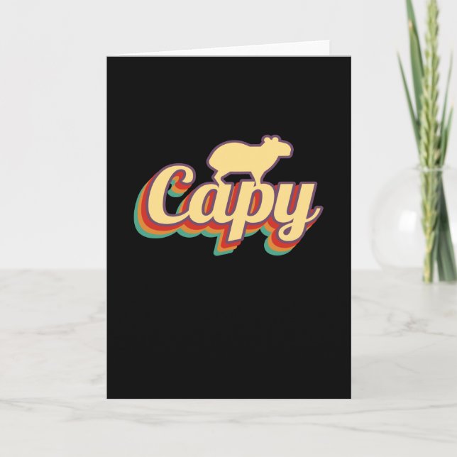 Capybara Retro Capibara Card (Front)
