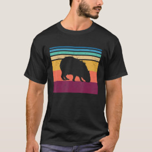 Capybara Retro Sunset Animal Lover Capybara Silhou T-Shirt