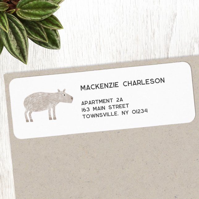 Capybara Return Address Label (Fun capybara return address personalized labels)