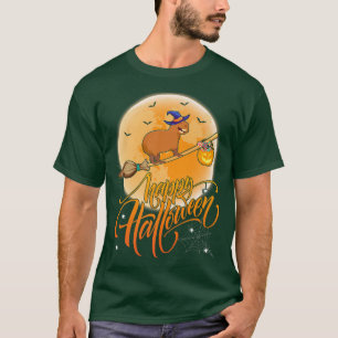 Capybara Ride Witch Shot Moon Vintage Capybara Hal T-Shirt
