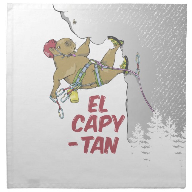 Capybara rock climbing EP CAPITAIN Cloth Napkin (Front)