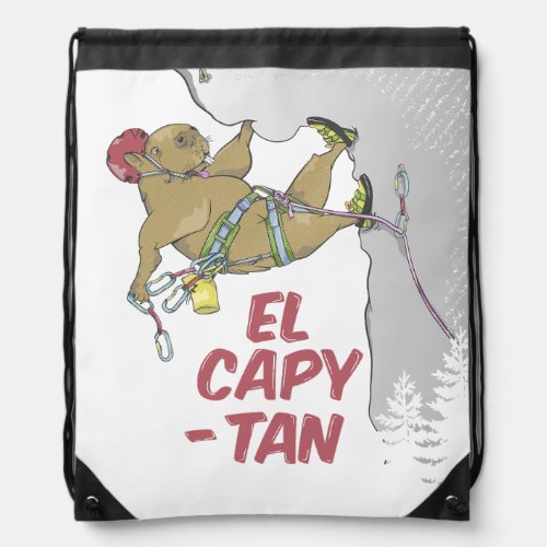 Capybara rock climbing EP CAPITAIN Drawstring Bag