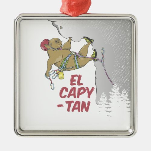 Capybara rock climbing EP CAPITAIN Metal Ornament