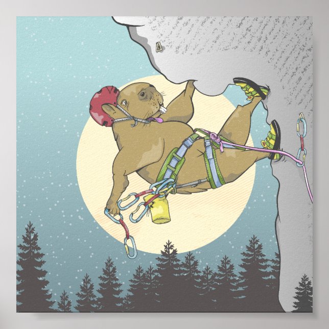 Capybara rock climbing poster (Front)