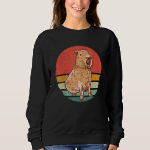 Capybara Rodent Animal Retro Sunset Sweatshirt
