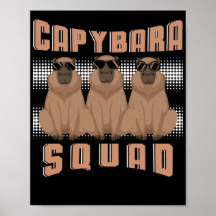 Capybara Rodent Animal Squad Poster