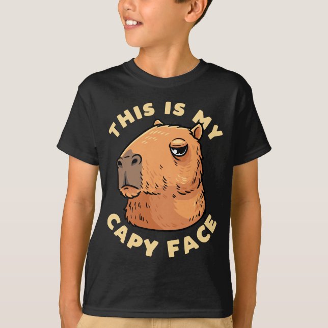 Capybara Rodent This Is My Capy Face T-Shirt (Front)