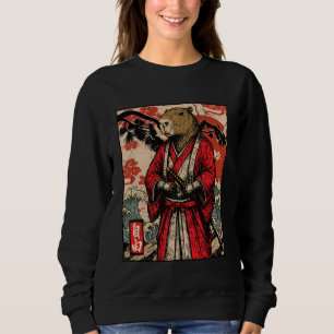 Capybara Samurai Japanese Warrior Ukiyo-e Art Anim Sweatshirt