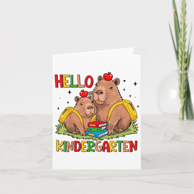 Capybara School Start Hello Kindergarten Back To S Card (Front)