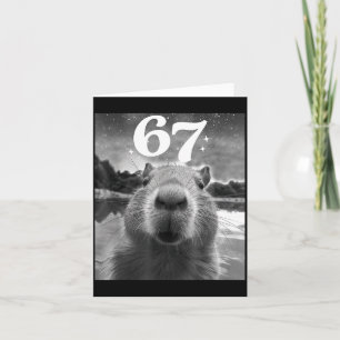 Capybara Selfie With 67 Meme Capy Graphic For Men Card