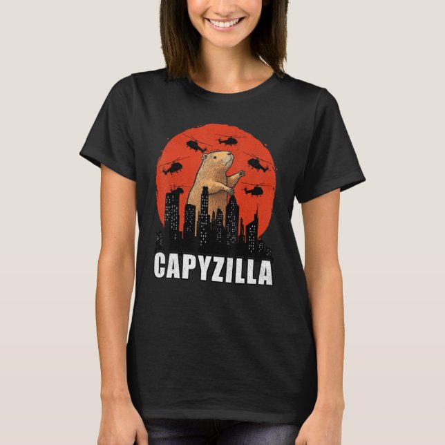 Capybara Shirt Funny Capybara Rodent Capyzilla Fun (Front)