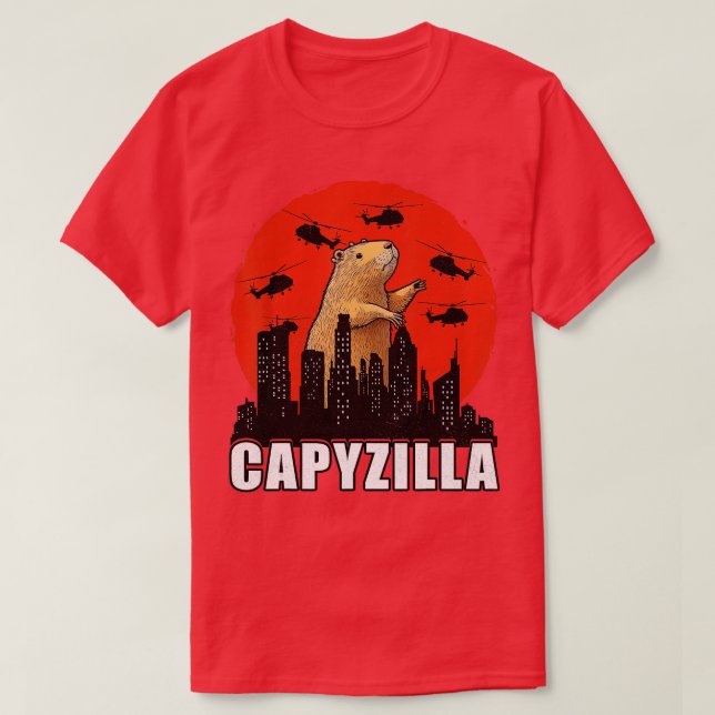 Capybara Shirt Funny Capybara Rodent Capyzilla Fun (Design Front)