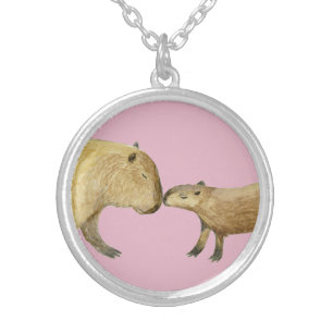 Capybara Silver Plated Necklace