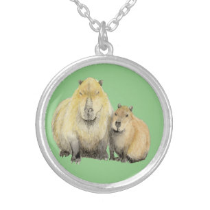 Capybara Silver Plated Necklace